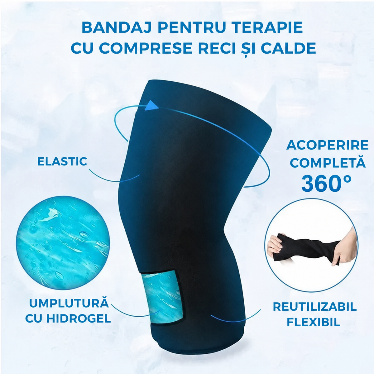Compresă hidrogel rece-cald pentru genunchi și cot (91770001)