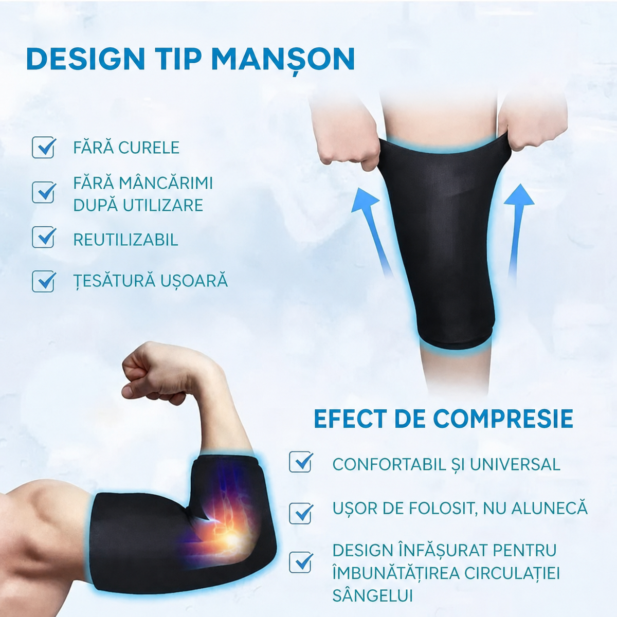 Compresă hidrogel rece-cald pentru genunchi și cot (91770001)