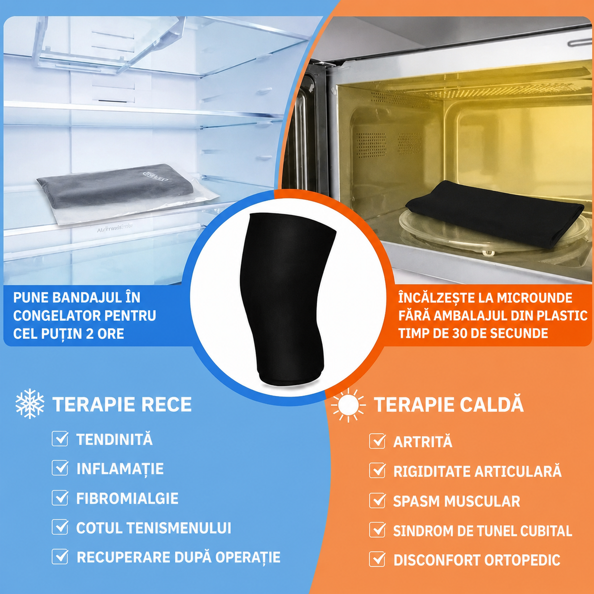 Compresă hidrogel rece-cald pentru genunchi și cot (91770001)