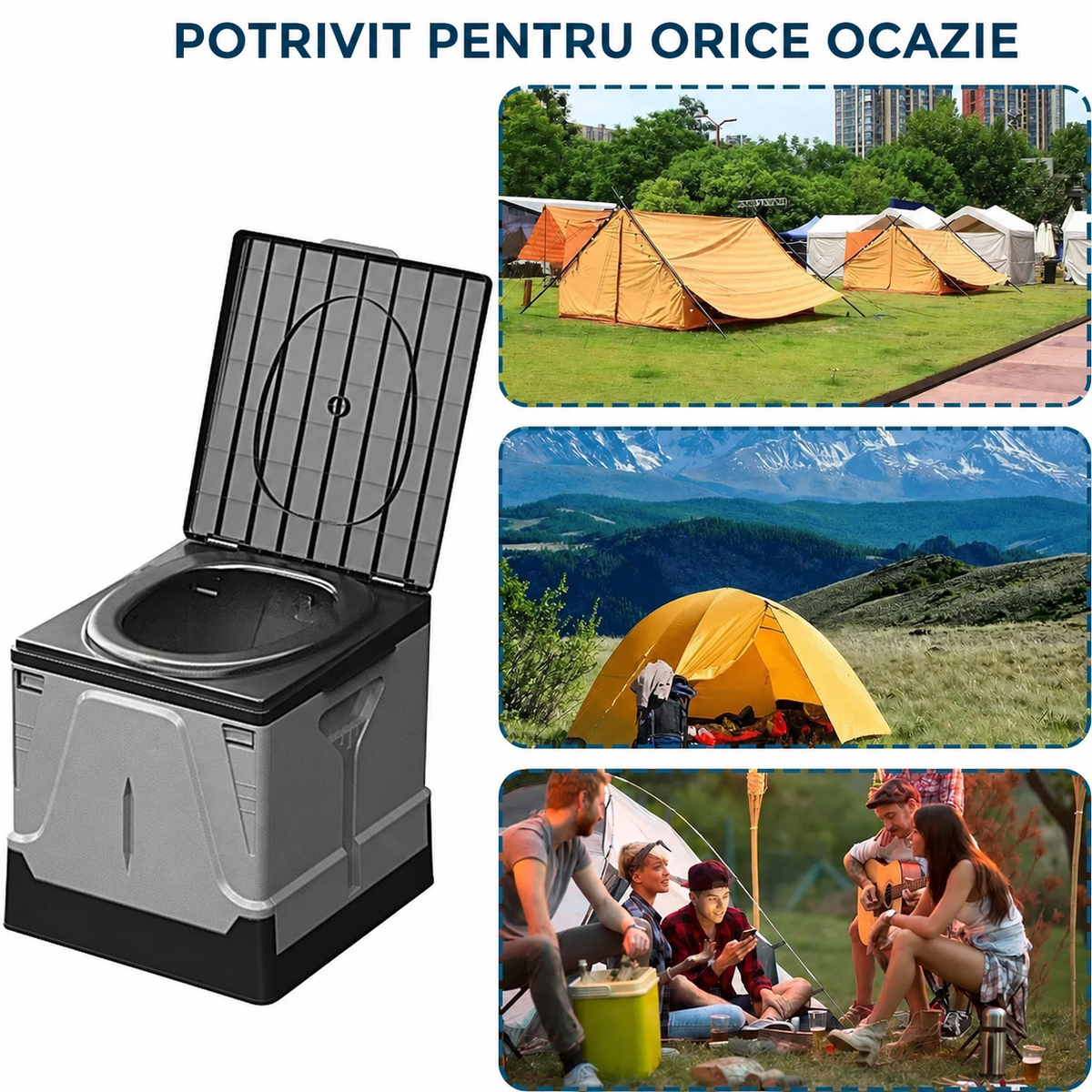Toaletă turistică pliabilă ușoară (91780001)