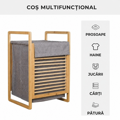 Coș de rufe din bambus 45L cu capac (91800001)
