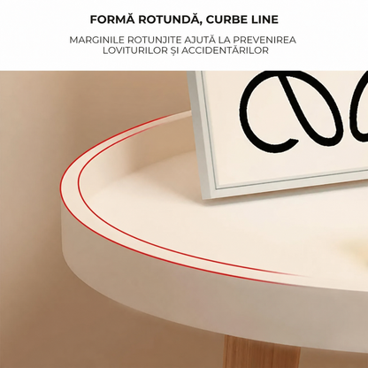 Masă rotundă de cafea din MDF, modernă și elegantă (91860001)