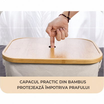 Coș de depozitare din bambus cu capac (91870001)