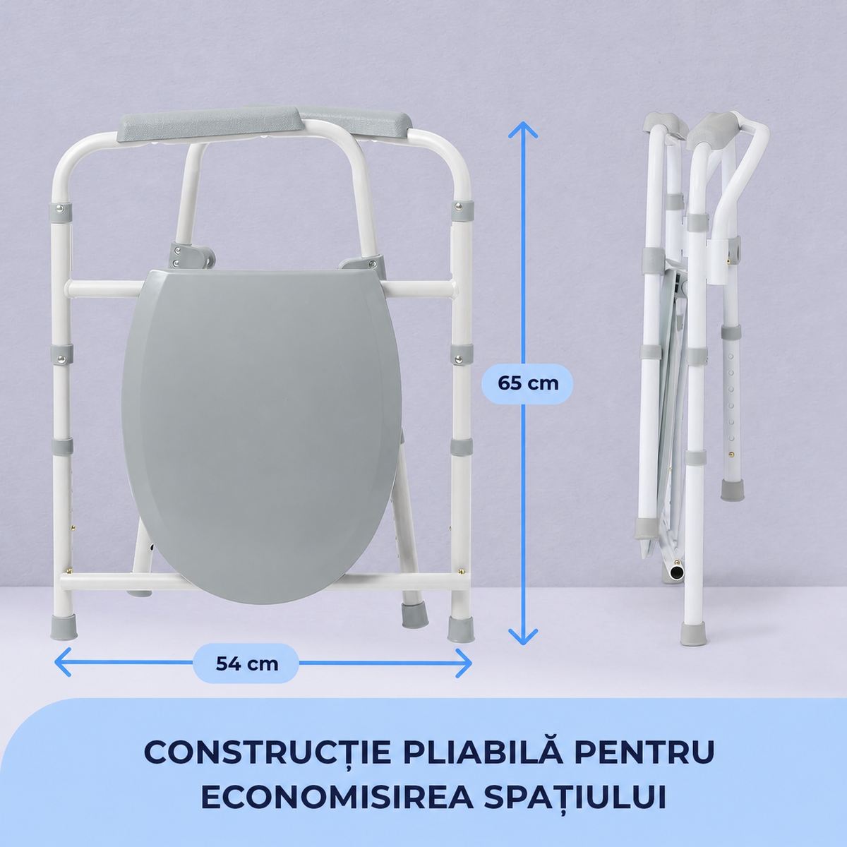 Scaun de toaletă Airm Health cu reglaj pe înălțime (91890001)