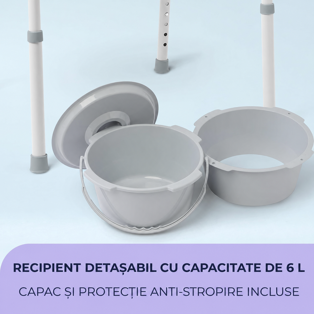 Scaun de toaletă Airm Health cu reglaj pe înălțime (91890001)