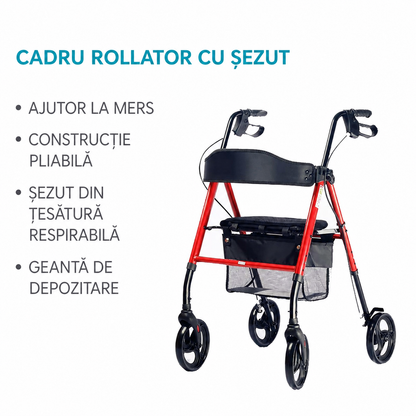 Rolator Airm Health reglabil cu șezut (91900001)