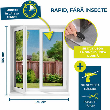 Plasă de țânțari cu fixare magnetică 130x150 cm (92590001)