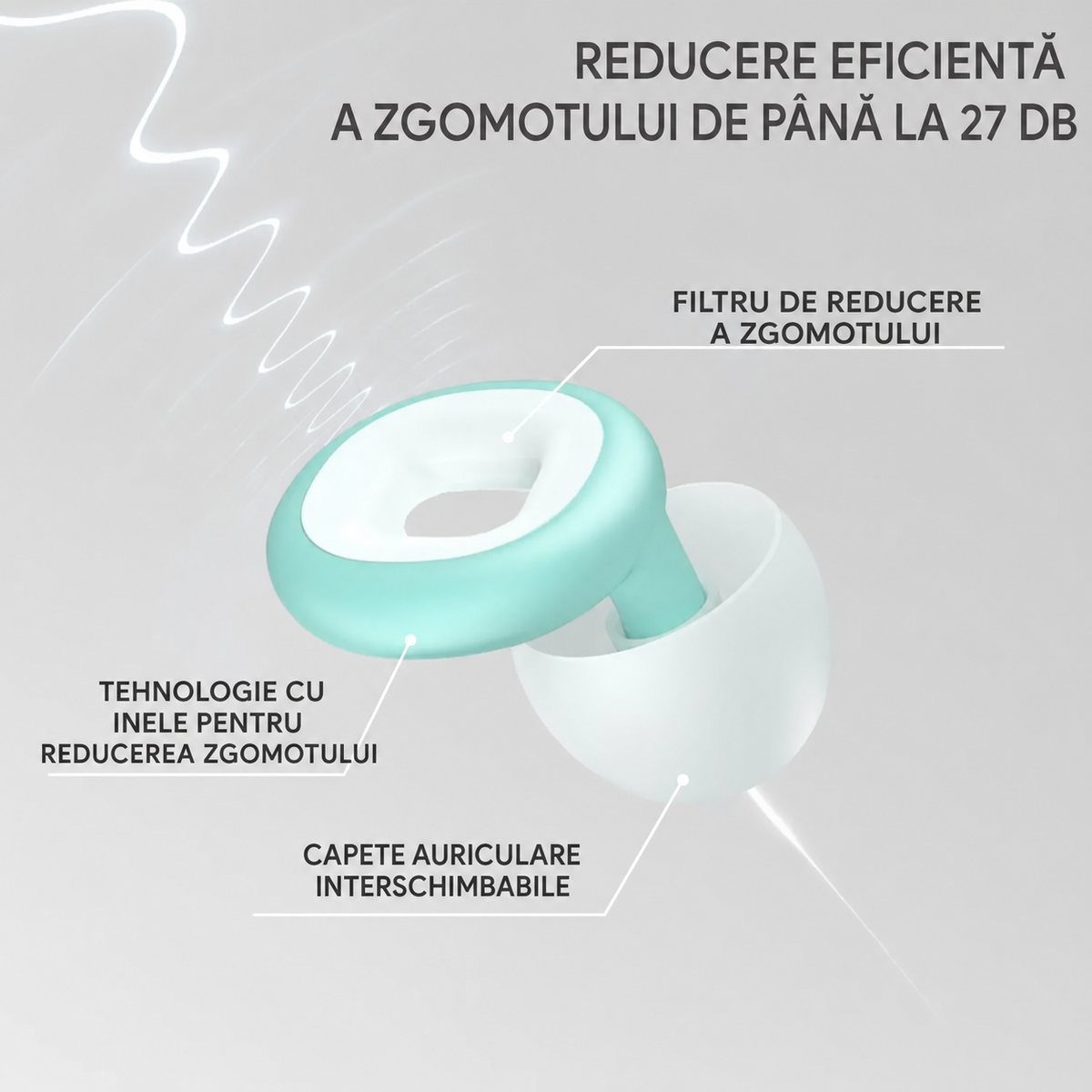 Dopuri de urechi confortabile 99 Sheep pentru dormit, muncă și călătorii – albe și verzi (92960002)