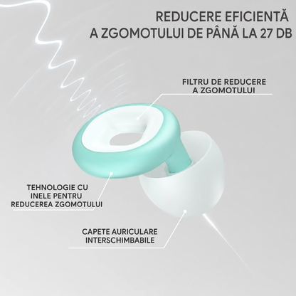 Dopuri de urechi confortabile 99 Sheep pentru dormit, muncă și călătorii – albe și verzi (92960002)