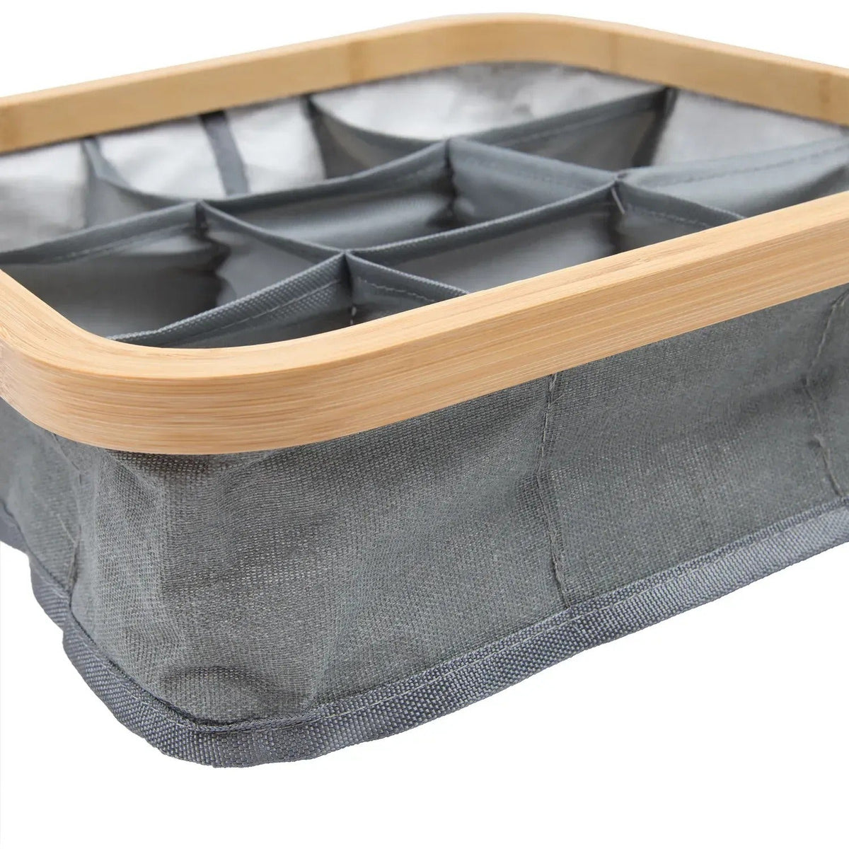 Organizator din bambus pentru lenjerie cu 9 compartimente, gri (91650001)