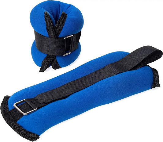 Greutăți fitness 2 x 0,5 kg albastre pentru glezne și încheieturi (8117)