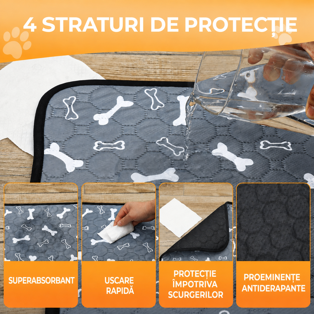Saltea igienică reutilizabilă pentru animale 50 × 35 cm (94400001)