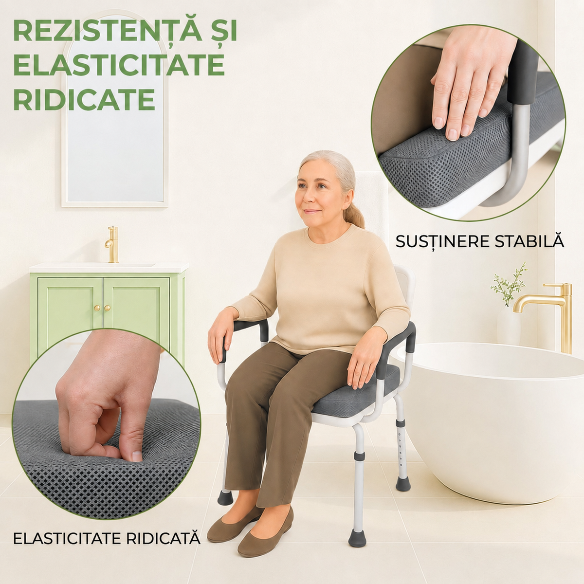 Pernă moale pentru scaunul de duș, cu bază antiderapantă (94430001)
