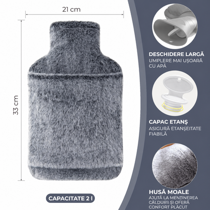 Termofor din cauciuc cu husă, 2 L (94450001)
