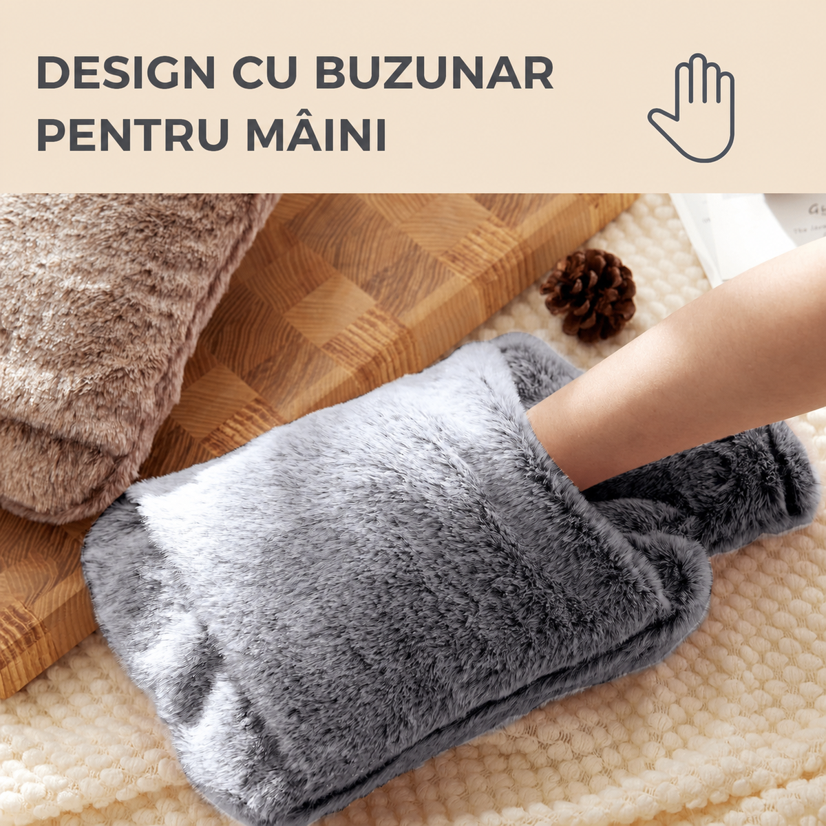 Termofor din cauciuc cu husă, 2 L (94450001)