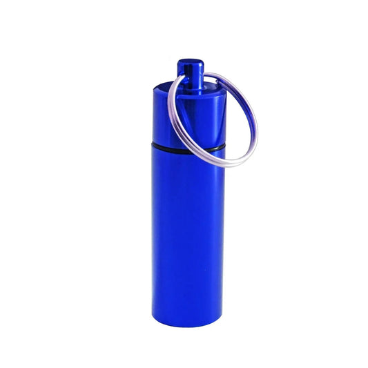 Recipient pentru pastile tip breloc, din aluminiu, albastru (82120005)