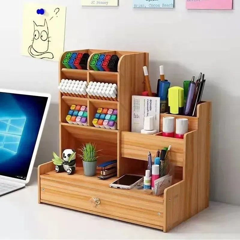 Organizator de birou mare din lemn pentru cărți (87550001)