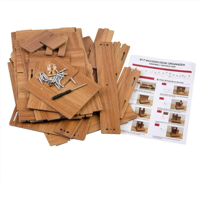 Organizator de birou mare din lemn pentru cărți (87550001)