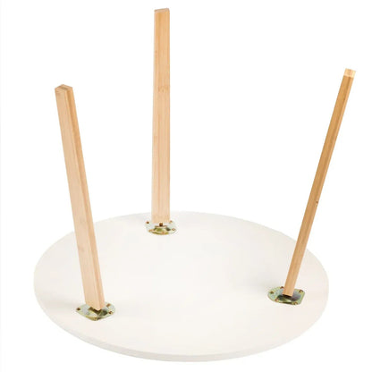 Masă de cafea rotundă din bambus, 60 cm, cu bază cu trei picioare (91820001)