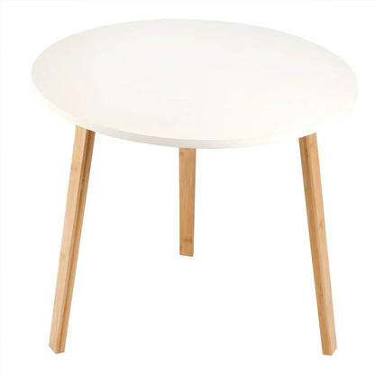 Masă de cafea rotundă din bambus, 60 cm, cu bază cu trei picioare (91820001)