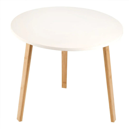 Masă de cafea rotundă din bambus, 60 cm, cu bază cu trei picioare (91820001)
