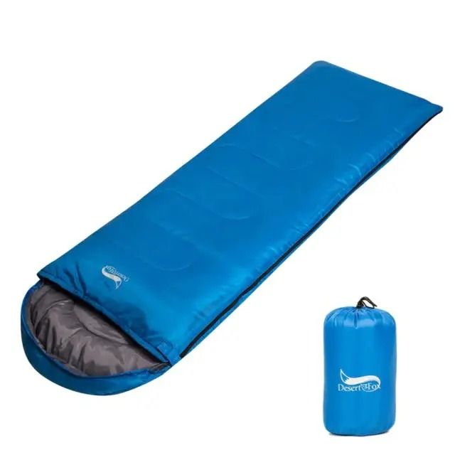 Sac de dormit turistic cu glugă, cald, albastru (7807)