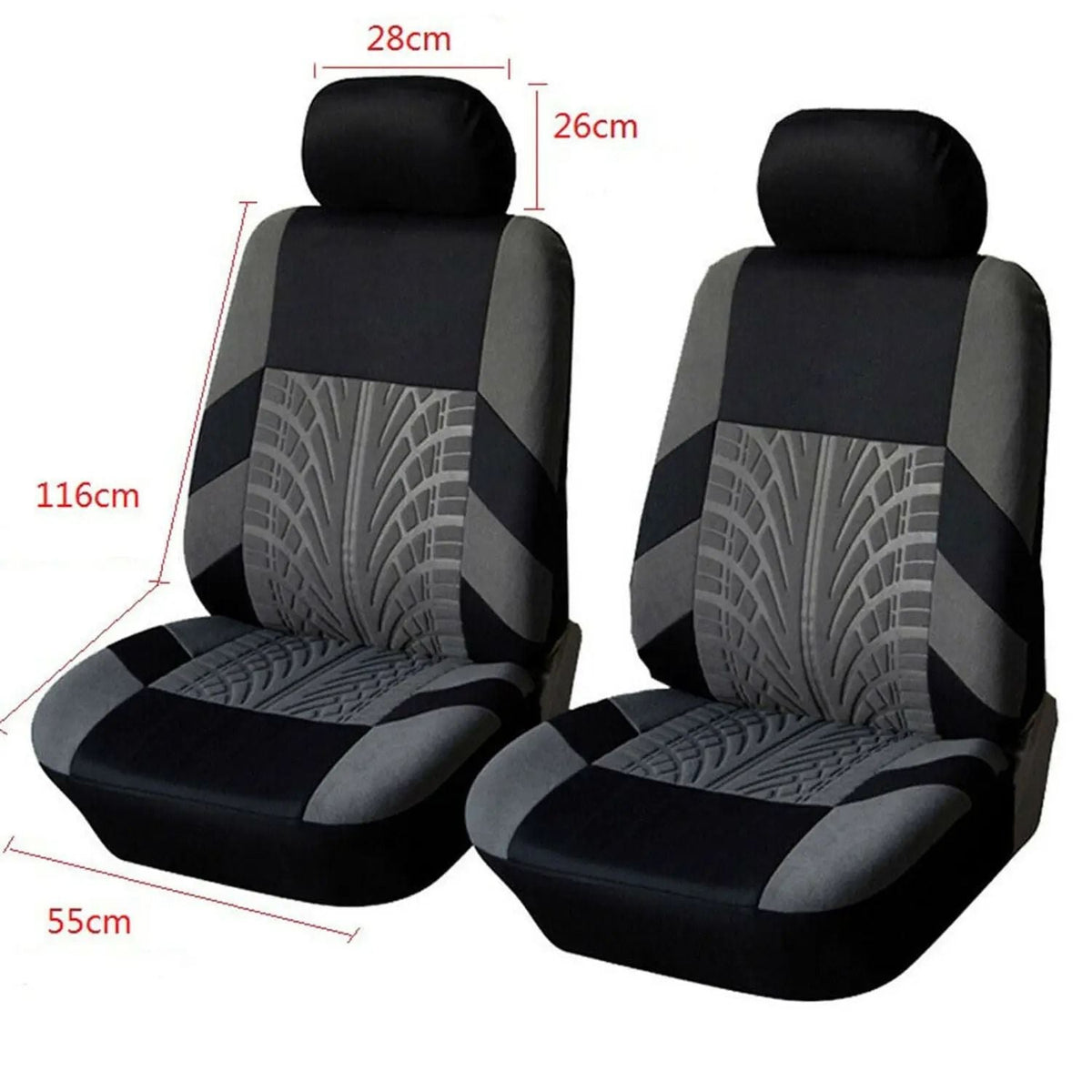 Huse pentru Scaune Auto Față Universale Negru-Gri (4906)