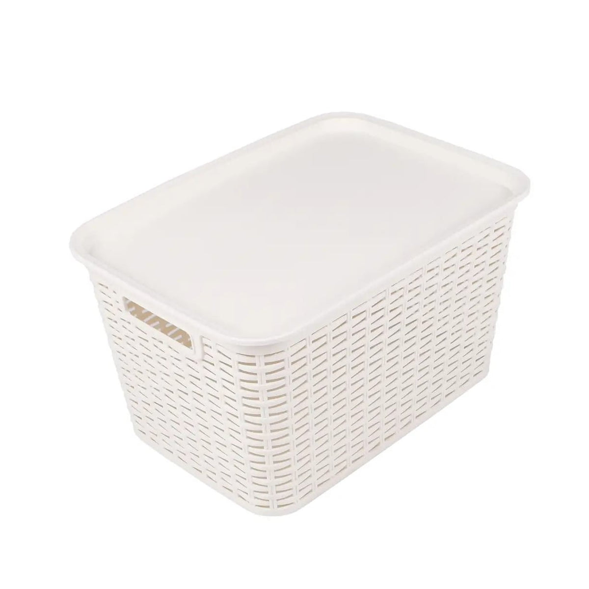 Coș de plastic 20L cu capac alb (82970001)