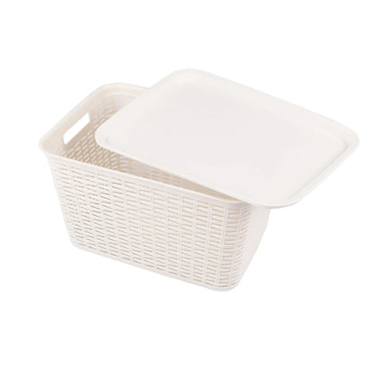 Coș de plastic 20L cu capac alb (82970001)