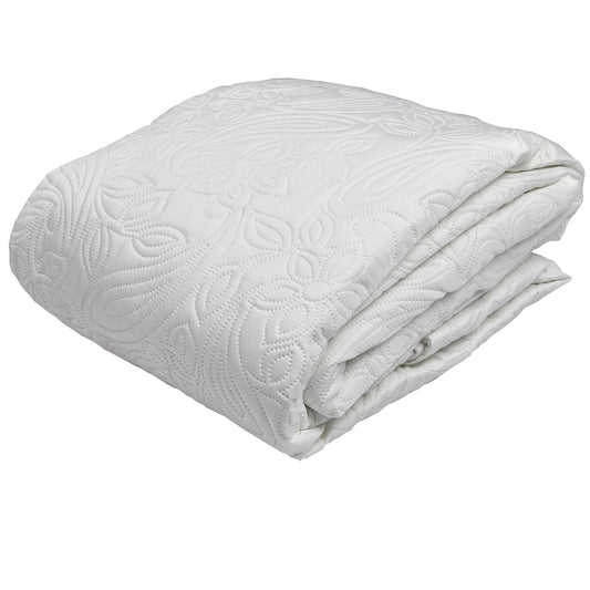 Cuvertură florală moale 240x260 cm, culoare crem (75740001)