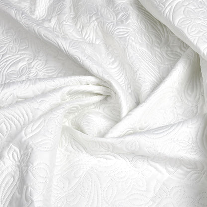 Cuvertură florală moale 240x260 cm, culoare crem (75740001)