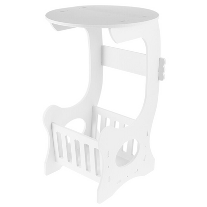 Măsuță de cafea rotundă ALBĂ pentru living/dormitor (5895)