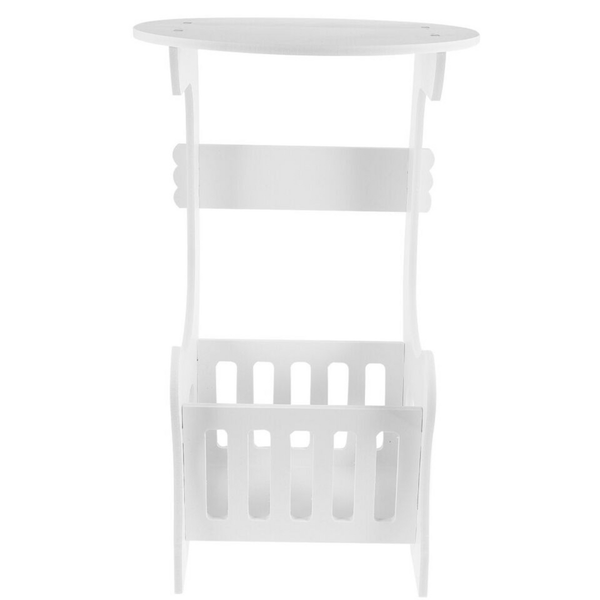 Măsuță de cafea rotundă ALBĂ pentru living/dormitor (5895)