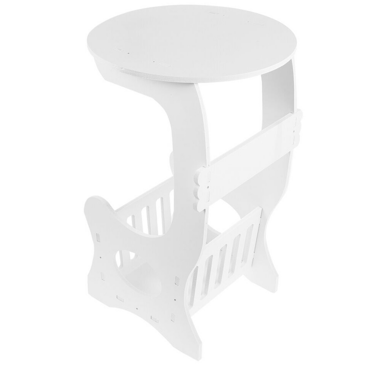 Măsuță de cafea rotundă ALBĂ pentru living/dormitor (5895)