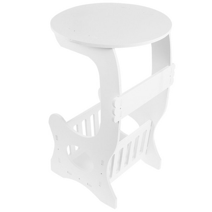 Măsuță de cafea rotundă ALBĂ pentru living/dormitor (5895)