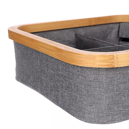 Organizator de bambus cu 4 compartimente și capac (91850001)