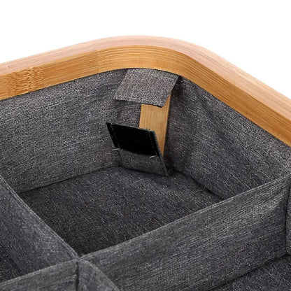 Organizator de bambus cu 4 compartimente și capac (91850001)