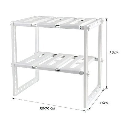 Suport extensibil organizator cu 2 niveluri Alb (8218)