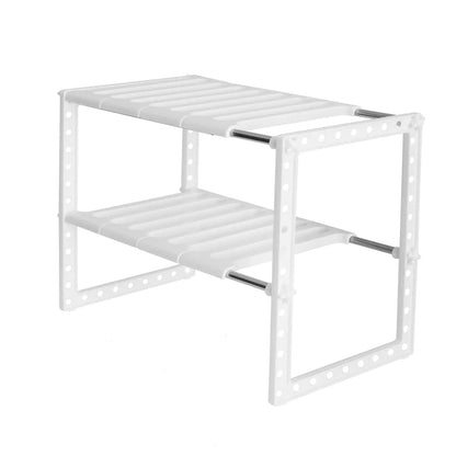Suport extensibil organizator cu 2 niveluri Alb (8218)