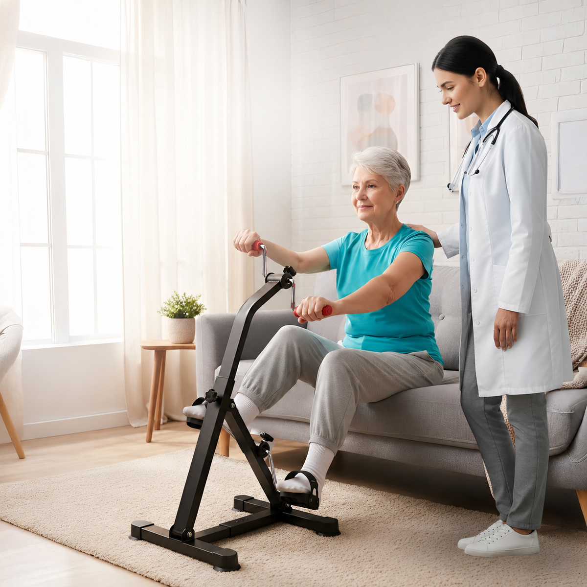 Bicicletă de reabilitare pentru exerciții ale mâinilor și picioarelor Dual Bike (94670001)