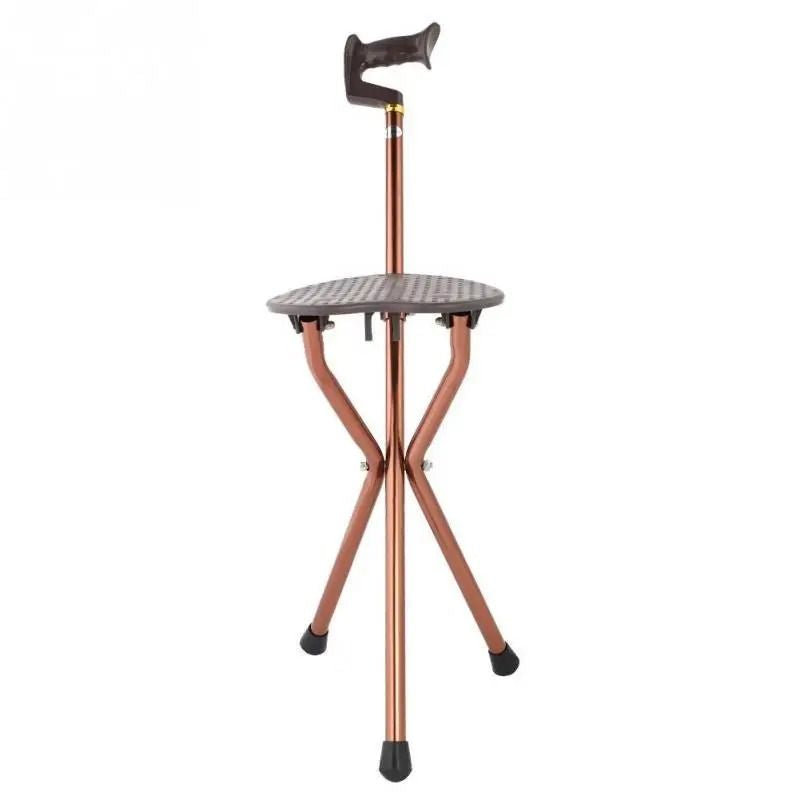 Baston pliabil din aluminiu cu scaun pentru seniori (7993)