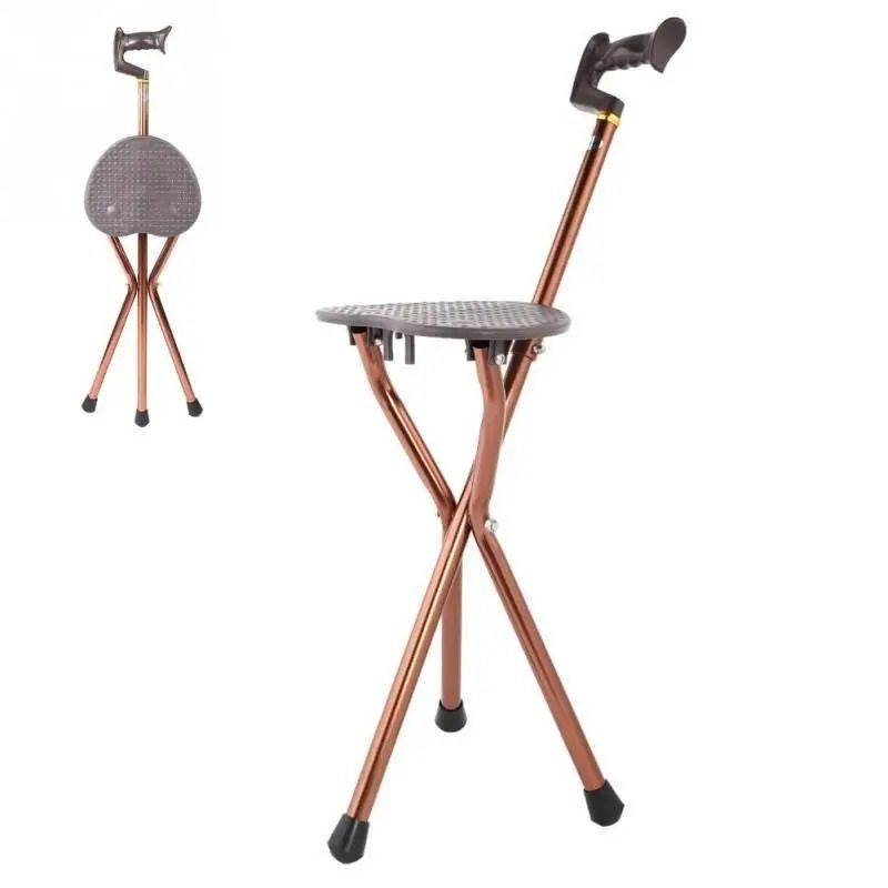 Baston pliabil din aluminiu cu scaun pentru seniori (7993)
