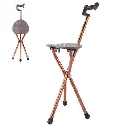 Baston pliabil din aluminiu cu scaun pentru seniori (7993)