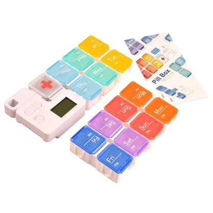 Cutie organizatoare pentru pastile cu temporizator, 15 compartimente (8701)