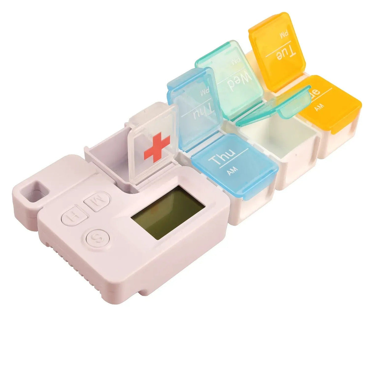 Cutie organizatoare pentru pastile cu temporizator, 15 compartimente (8701)