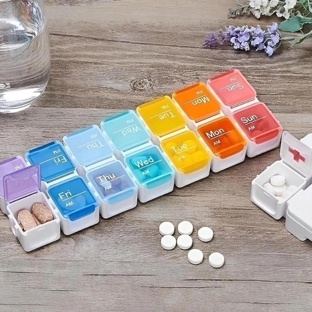 Cutie organizatoare pentru pastile cu temporizator, 15 compartimente (8701)