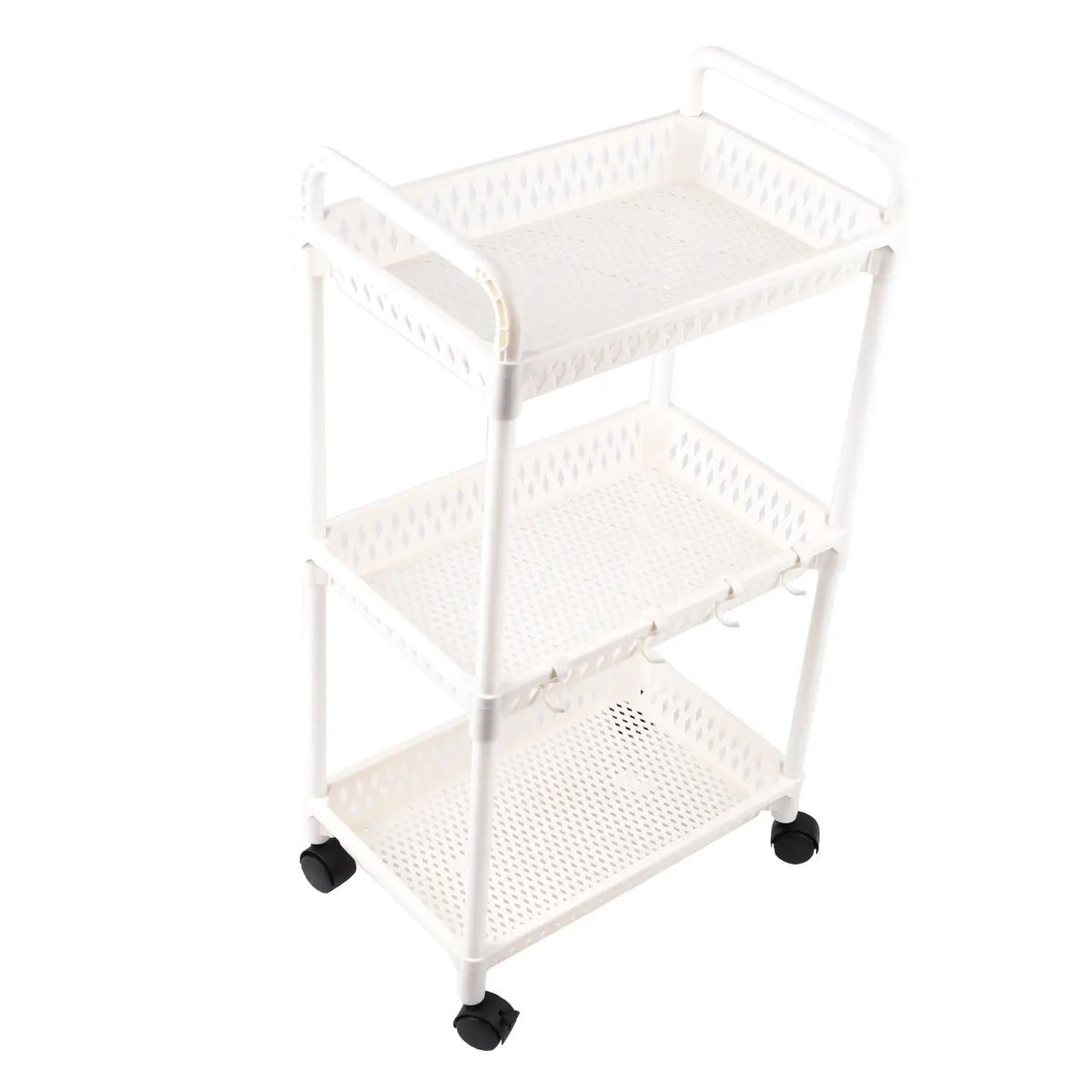 Organizator mobil pe roți cu 3 polițe, alb (83610001)