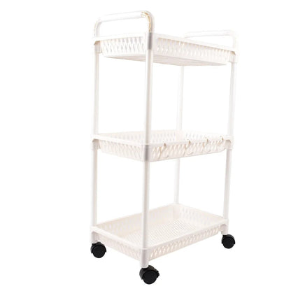 Organizator mobil pe roți cu 3 polițe, alb (83610001)
