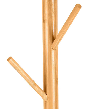 Cuier de podea din bambus cu 8 cârlige, design natural, montaj ușor (91810001)