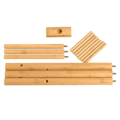 Cuier de podea din bambus cu 8 cârlige, design natural, montaj ușor (91810001)